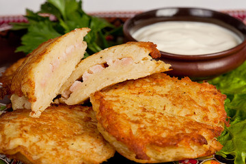 Potato pancakespotato with meat