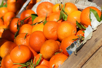many ripe oranges on the market