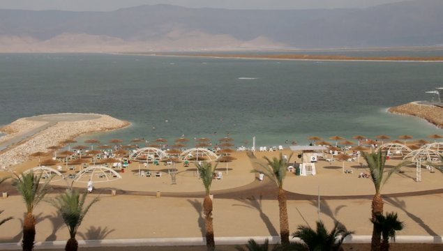 Dead sea and hotel beach