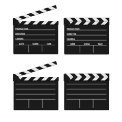 movie clipper white vector - obrazy, fototapety, plakaty