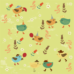 Birds seamless pattern