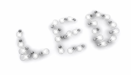 LED Schrift mit Glühlampen