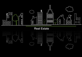 Obraz premium city real estate circuit project