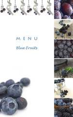 menu for the restaurants, blue fruits