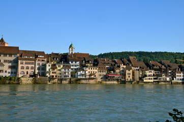 Obraz premium River Houses in Rheinfelden, Switzerland