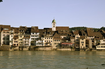 Fototapeta premium River Houses in Rheinfelden, Switzerland