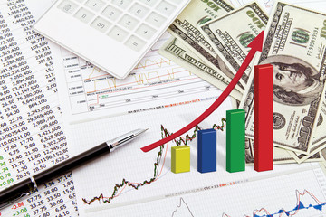 Pen and business graph