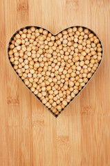 Soy bean in heart shape
