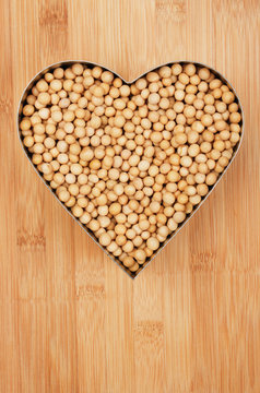 Soy bean in heart shape