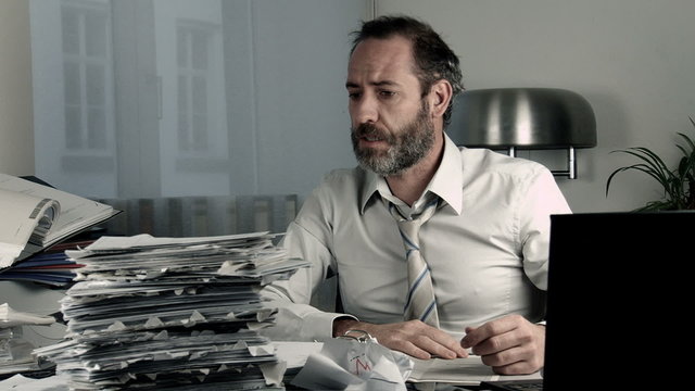 stressed businessman - overworked