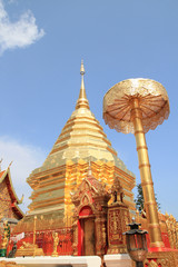 Gold temple and Blue sky Doi Sutep