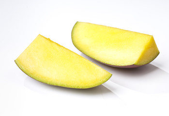 sectioned Mango isolated on white base
