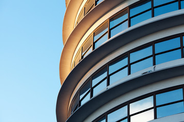 Beautiful modern office building against the blue sky