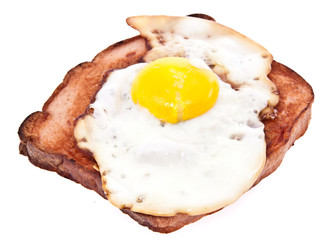 Meat loaf with fried egg on top