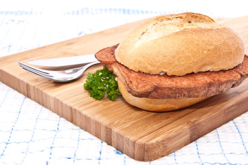 Meat loaf on cutting board