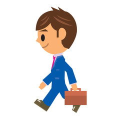 ビジネスマン イラスト 歩く 出勤