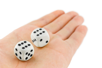 Two dices in hand