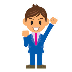 ビジネスマン イラスト ガッツポーズ