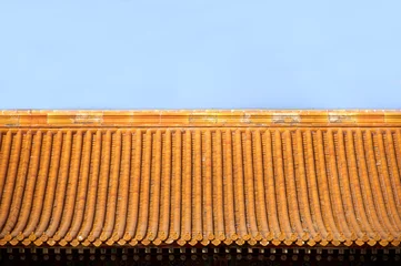 Foto op Canvas Tiled Chinese roof inside the Forbidden City, Beijing © Stripped Pixel