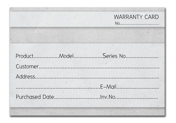 instant warranty card on gray paper - 41823701