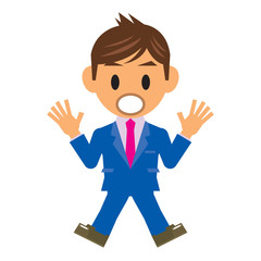 ビジネスマン イラスト 驚く