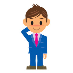ビジネスマン イラスト 照れる