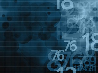 numbers dark blue background