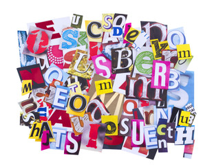 cut letters from magazines