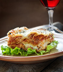 Fresh homemade lasagna