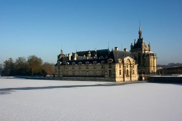 Ch&acirc;teau de Chantilly sous la neige