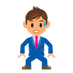 ビジネスマン イラスト 焦る