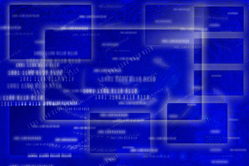 Blue Abstract Frame Background, Digital Style