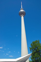 Obraz premium The Television tower at Alexanderplatz in Berlin