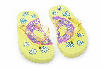 Cool flip-flops on a white background.