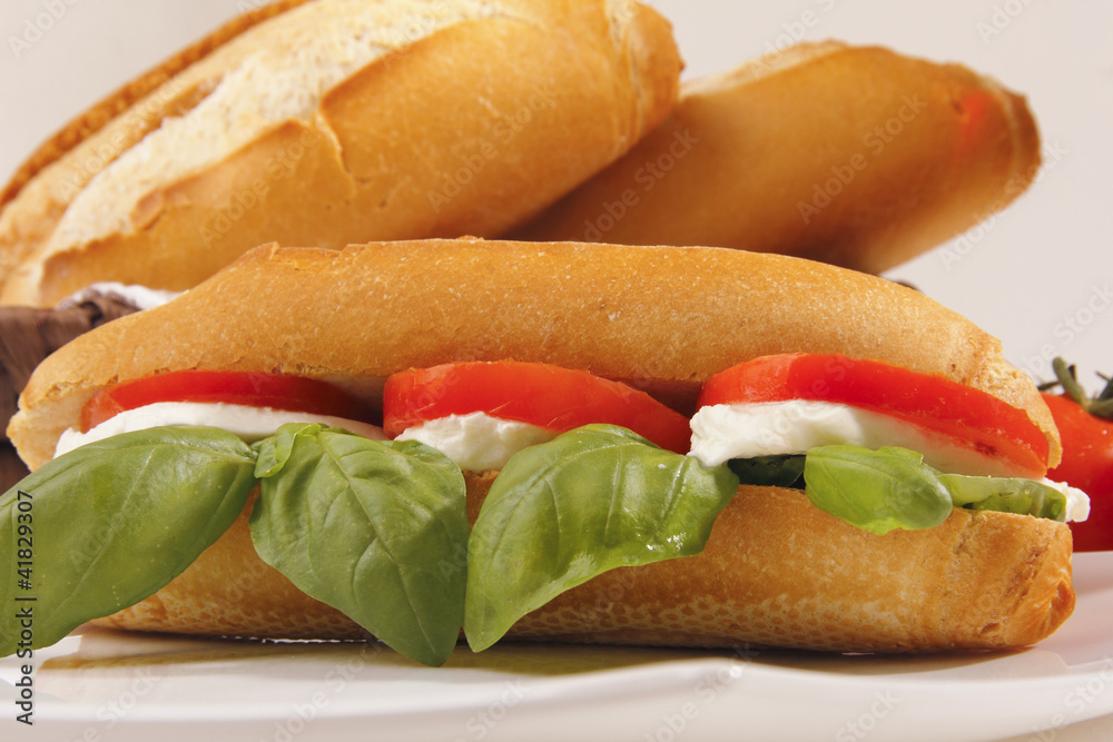 Wall mural panino con caprese italiana