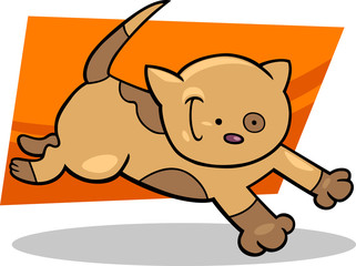 running spotted kitten