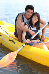 Couple in canoe