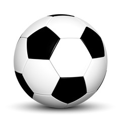 Klassischer Fußball, schwarz, weiß, 3D, Ball, Spielball, Soccer