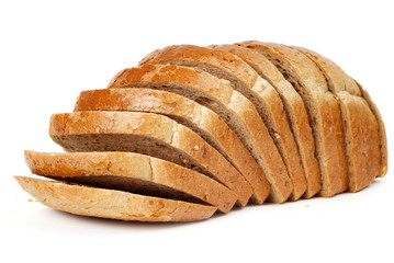 sliced bread isolated on white