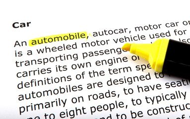 Text highlighted with felt tip pen