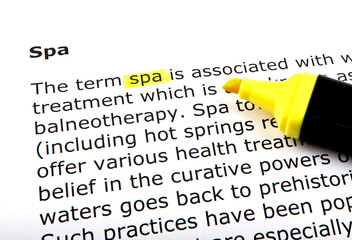 Text highlighted with felt tip pen
