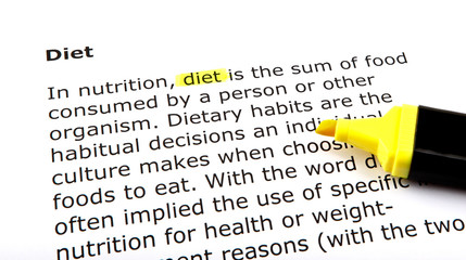 Text highlighted with felt tip pen