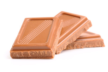 chocolate bars isolated on white