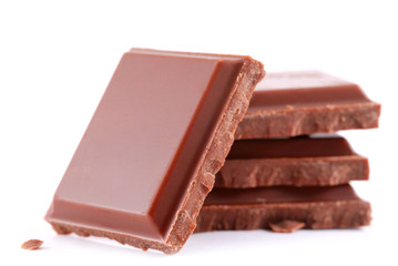 chocolate bars isolated on white
