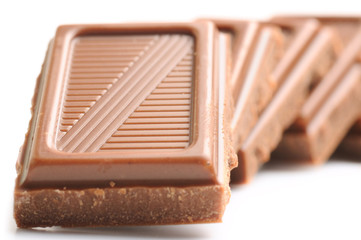 chocolate bars isolated on white