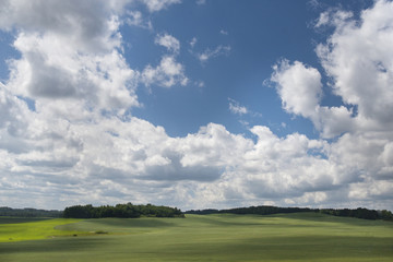 Rural landscape with cloudy sky