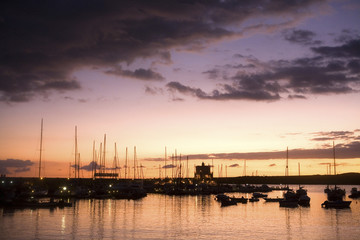 Marina at night