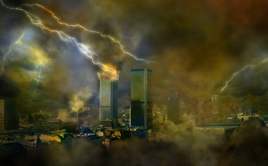 Fototapeta na wymiar Anomalie pogodowe apokalipsa Doomsday