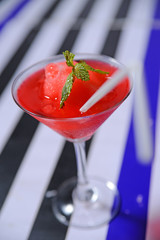 Red cocktail in a glass