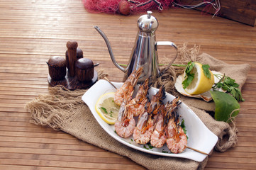 roasted prawns - gamberoni arrosto